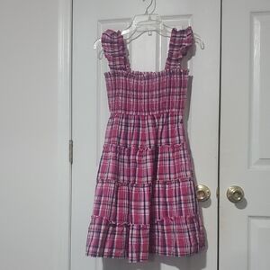 Crown & Ivy Pink and White Pleated Sundress